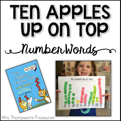 Ten Apples up on Top number words activity.